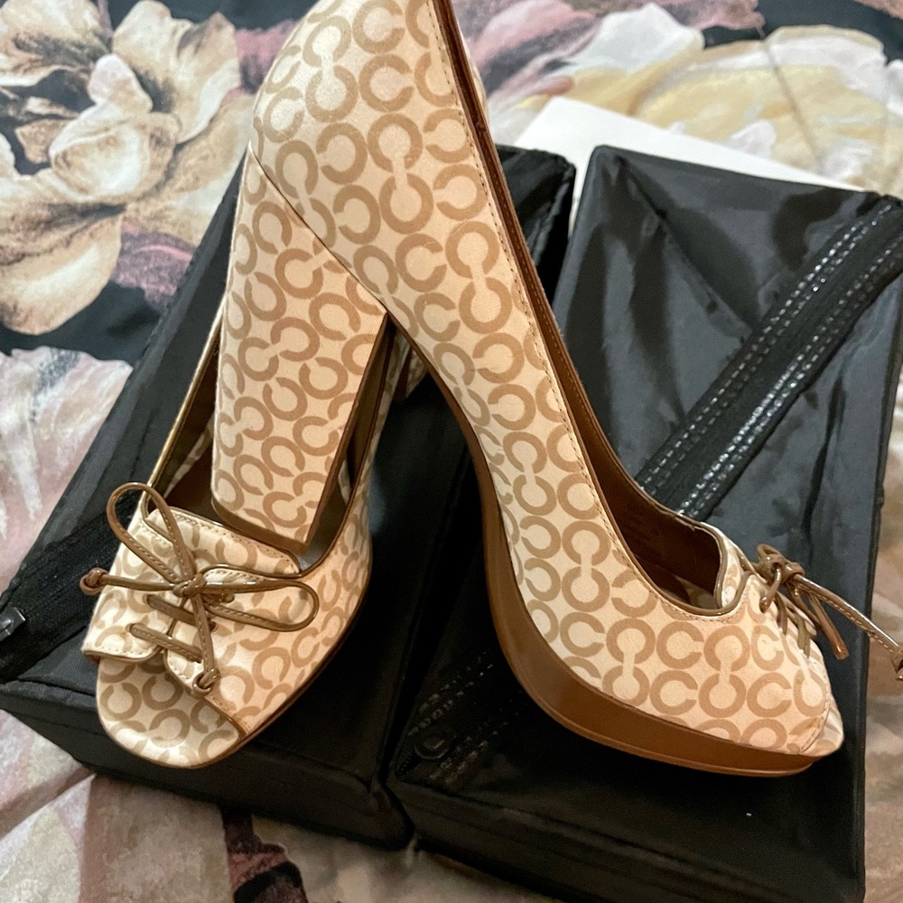 Vintage Coach Platform Pumps